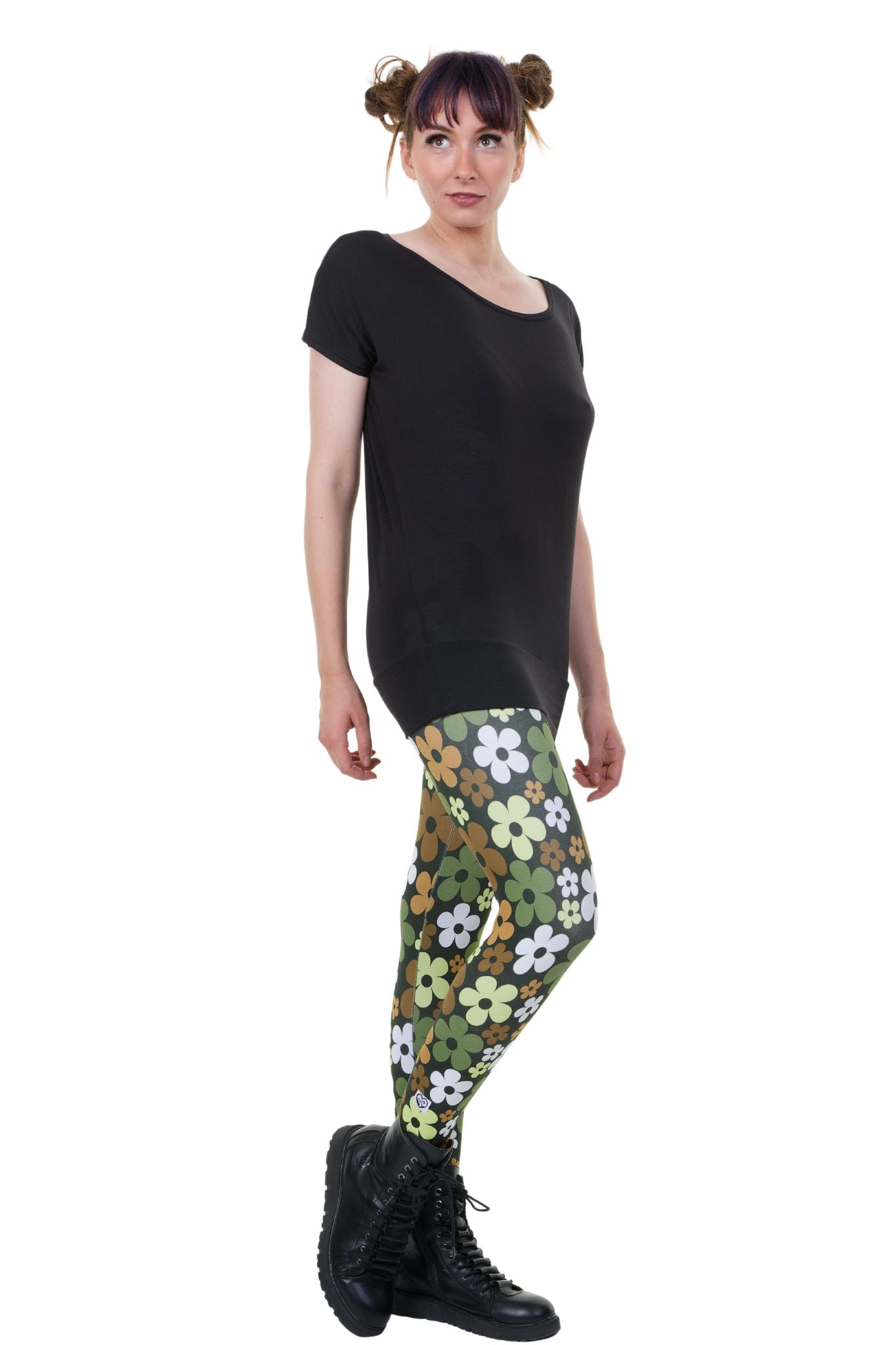 Cool Days Leggings Retro Flower oliv