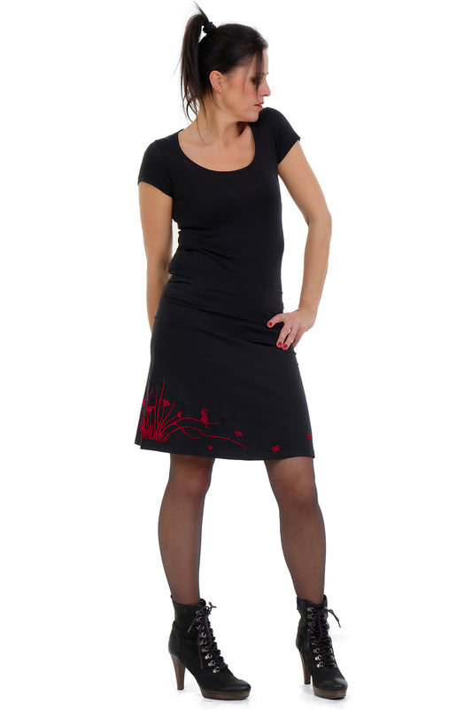 Elfen Rock schwarz Windelfe rot