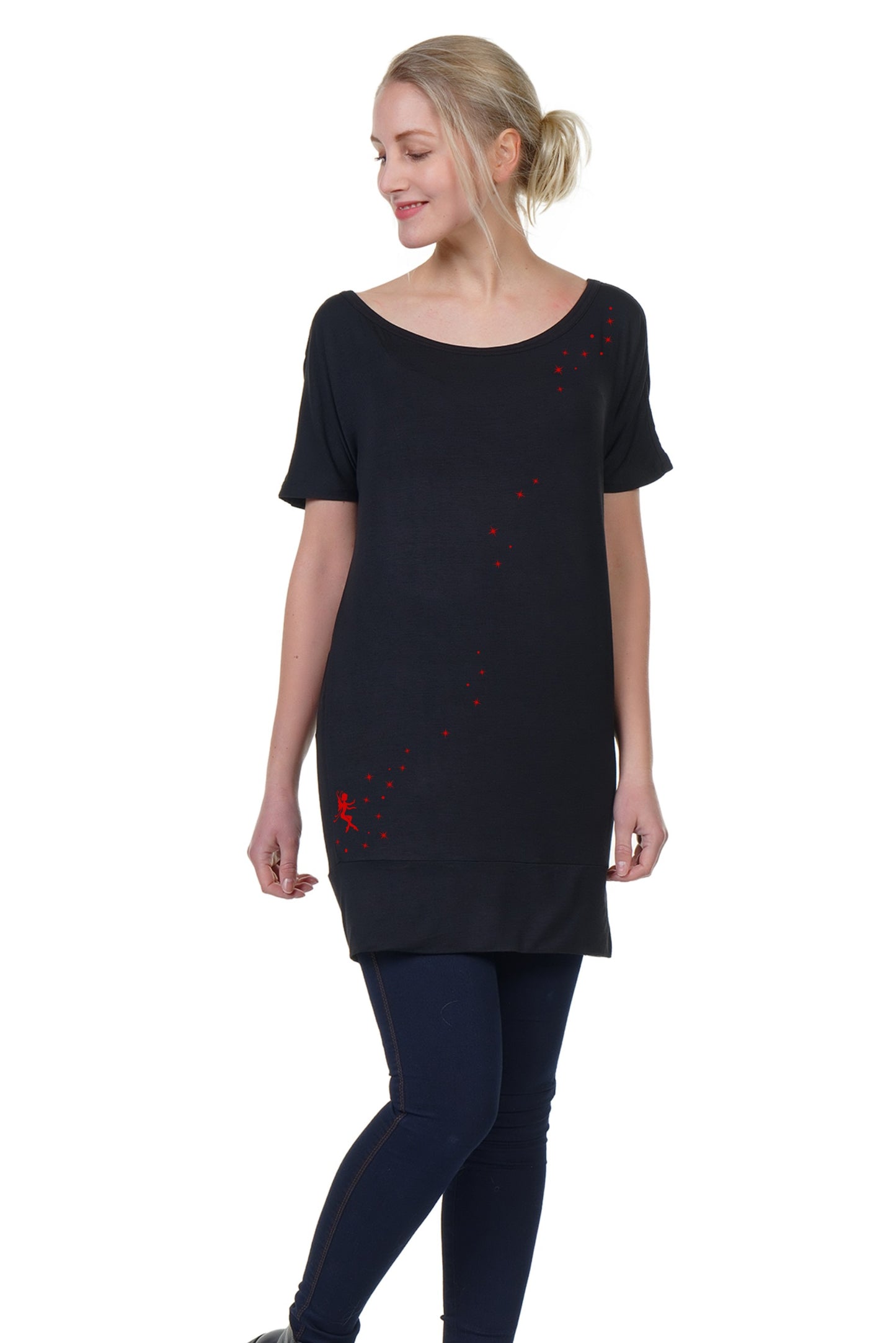 Robe courte fée poussière rouge