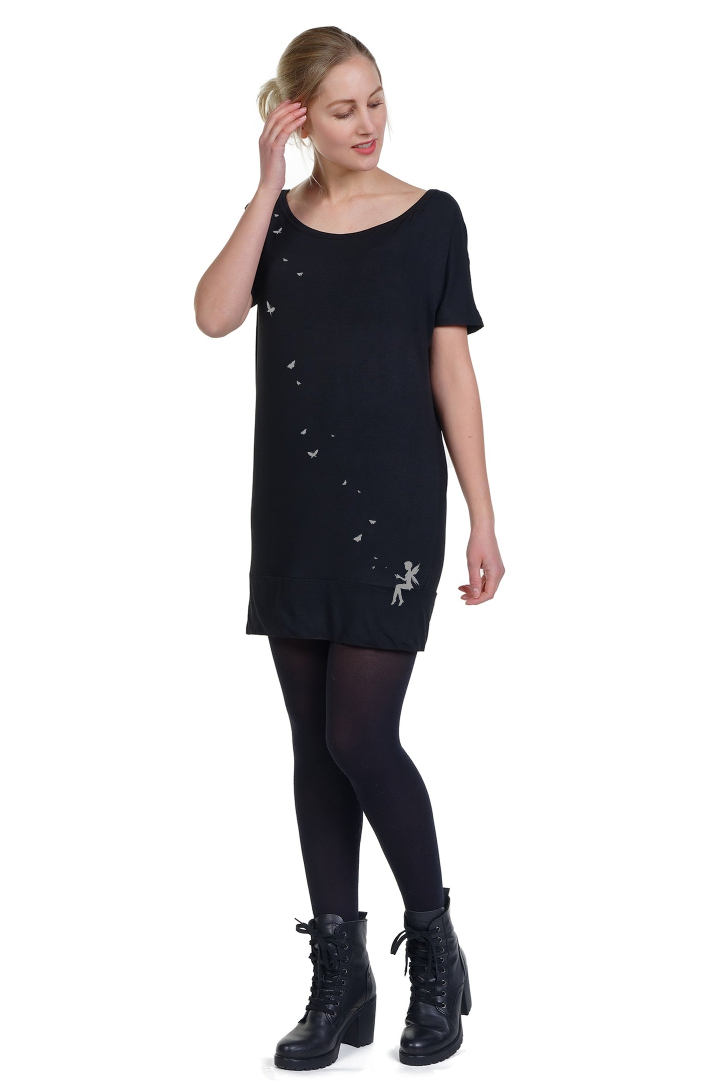 Robe courte papillon elfe gris