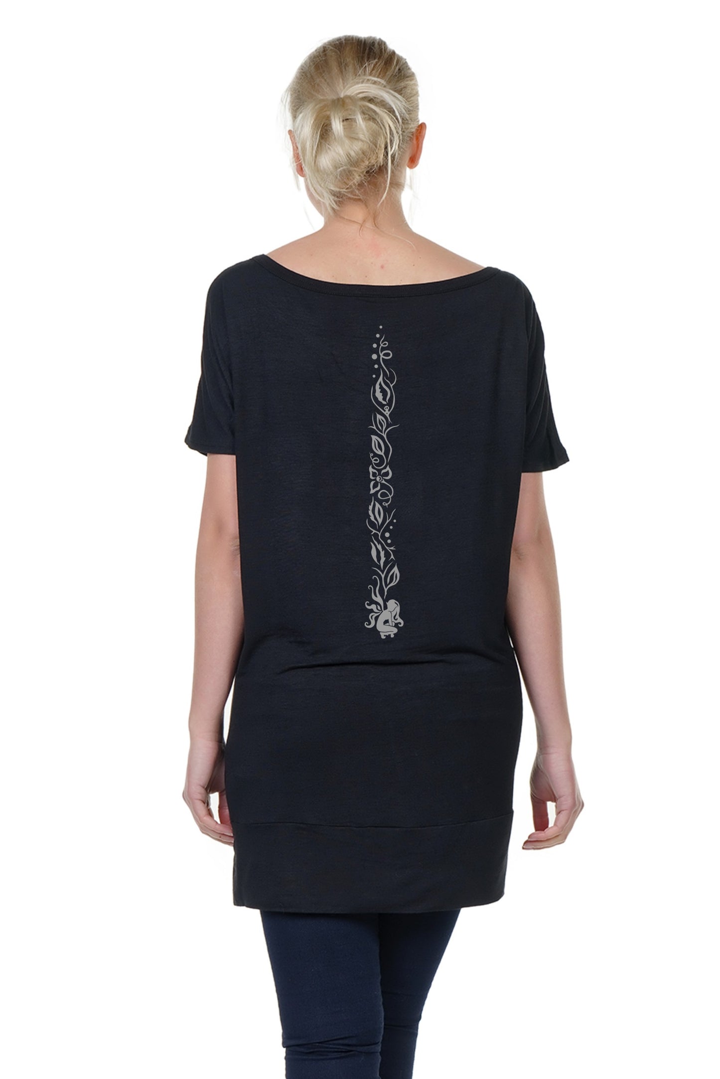 Robe courte ornement forêt gris