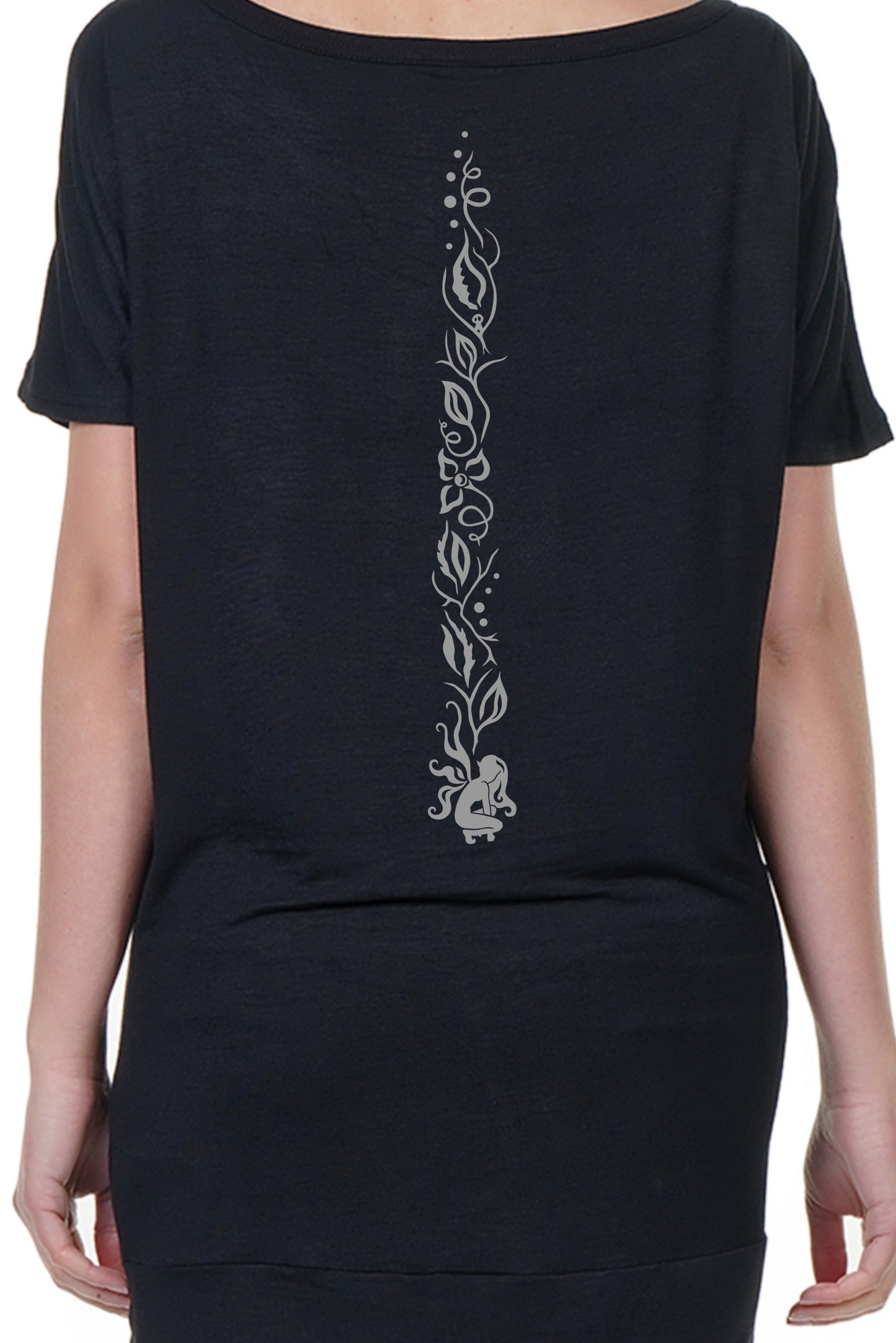 Robe courte ornement forêt gris