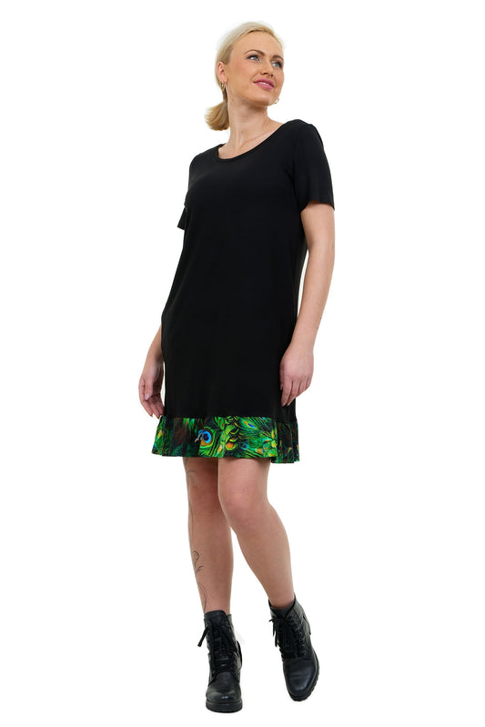 SALE Größe S Florali Kleid schwarz pfau