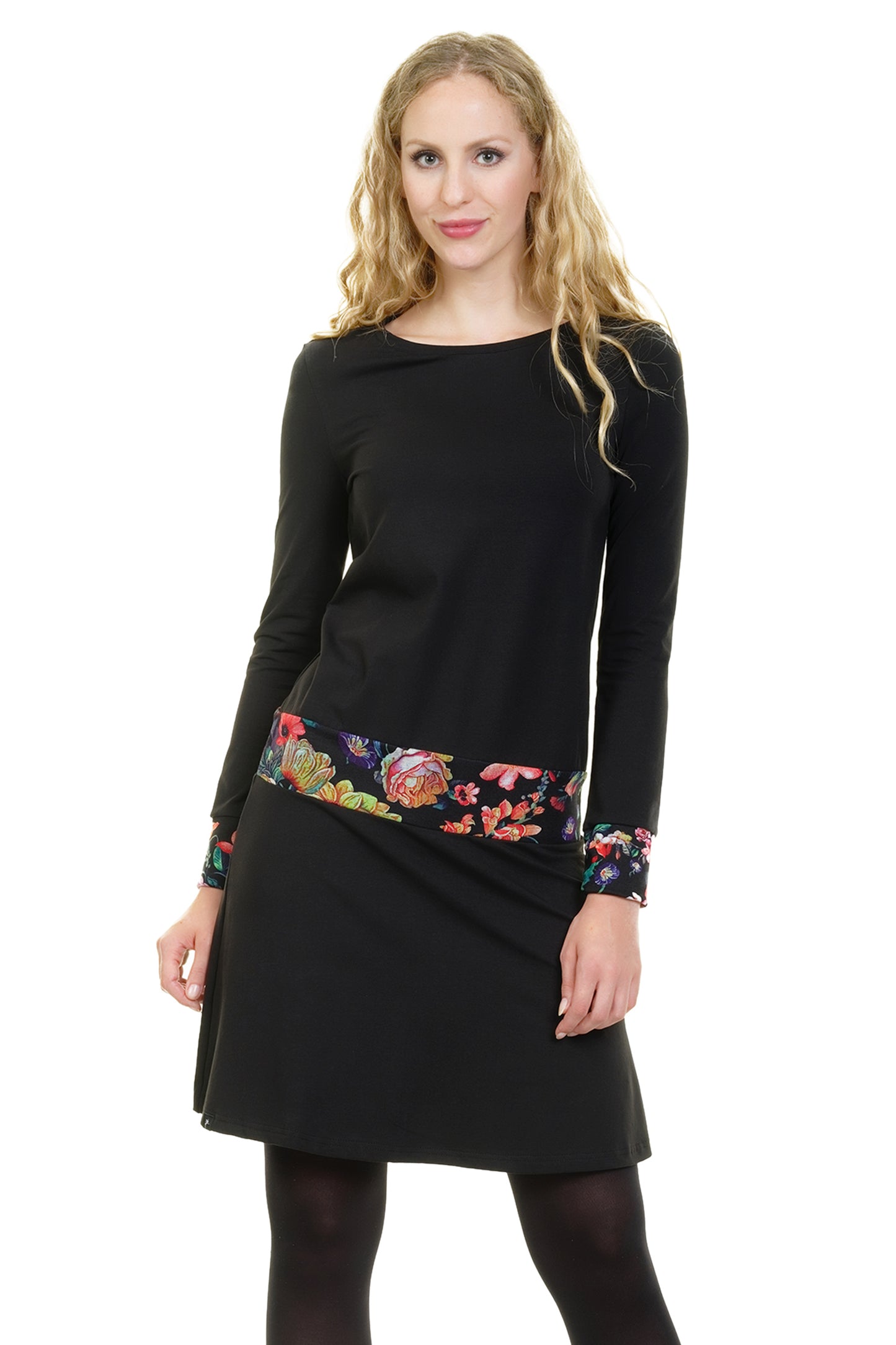 Tinka Kleid langarm schwarz mystic rose