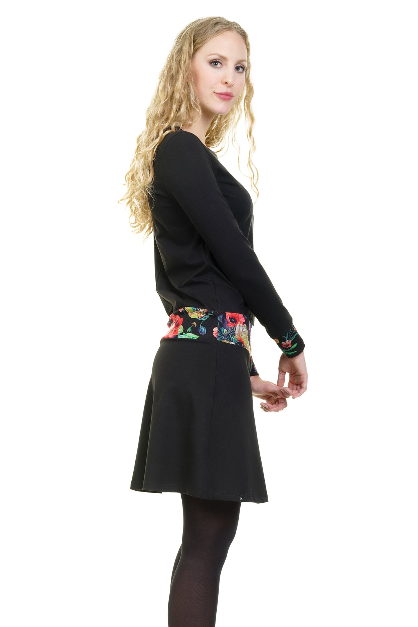 Tinka Kleid langarm schwarz mystic rose