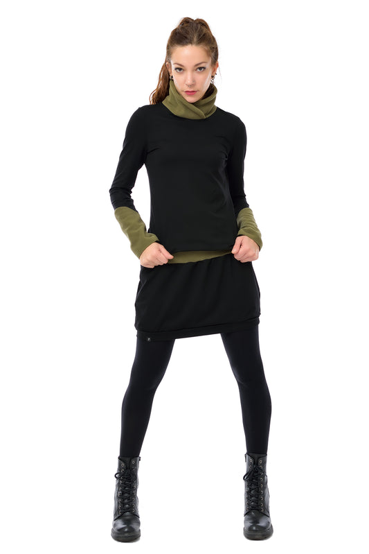 Winterkleid Fleece Kragen grün