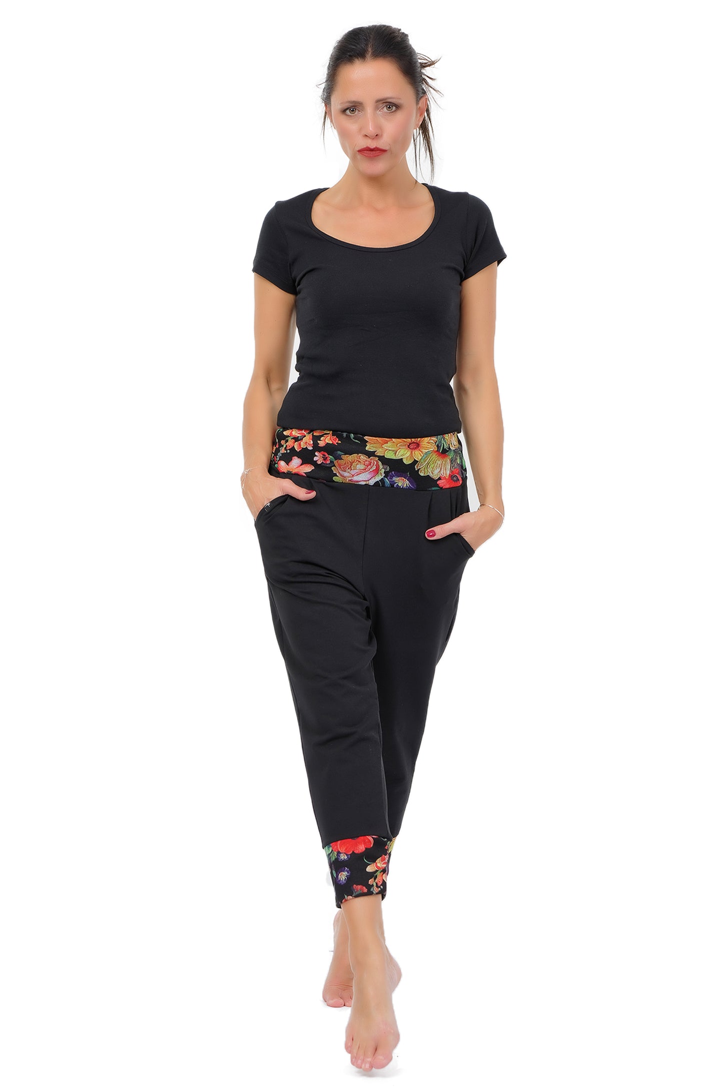 Yoga Hose ¾ schwarz mystic rose