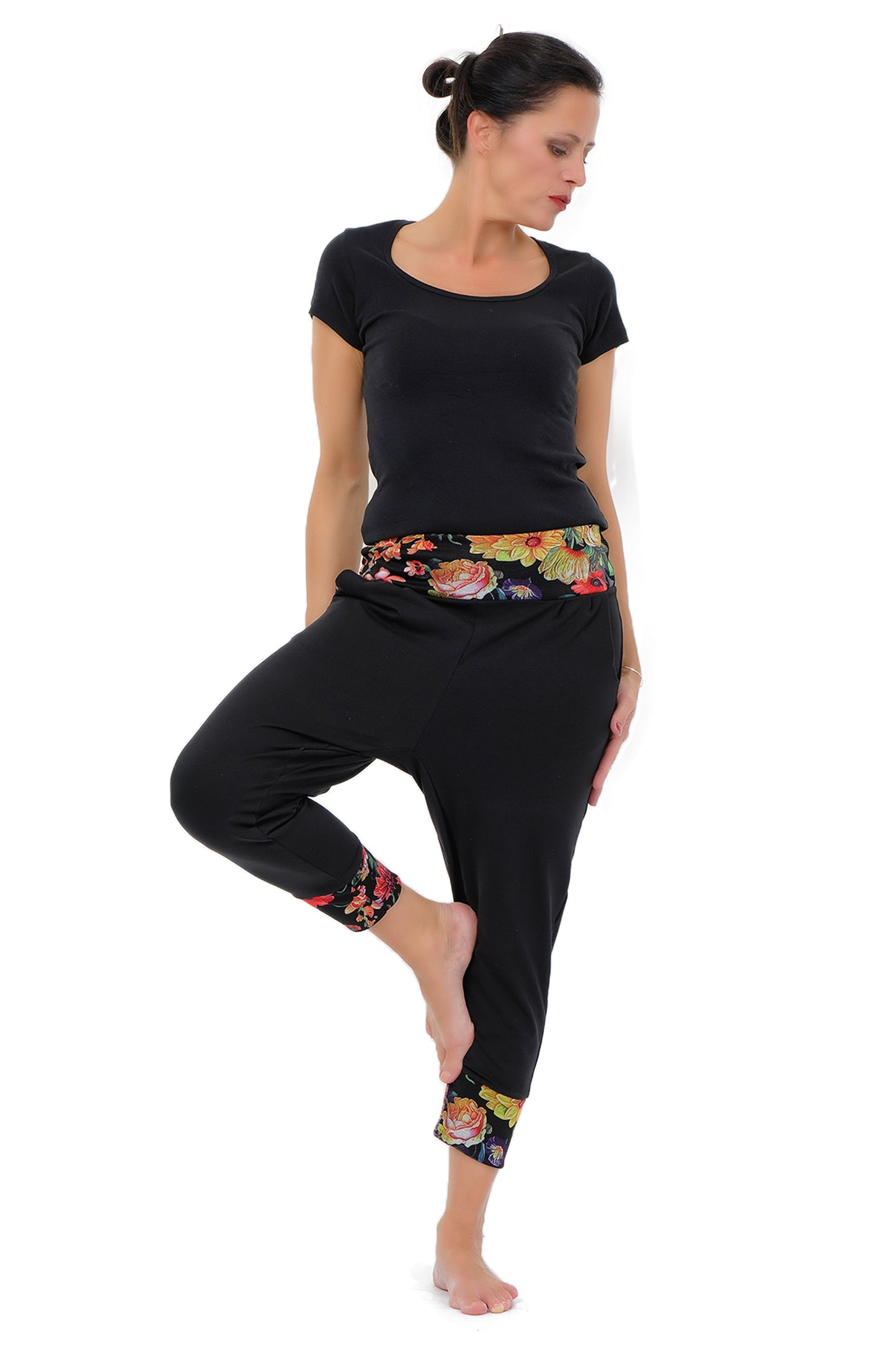 Yoga Hose ¾ schwarz mystic rose