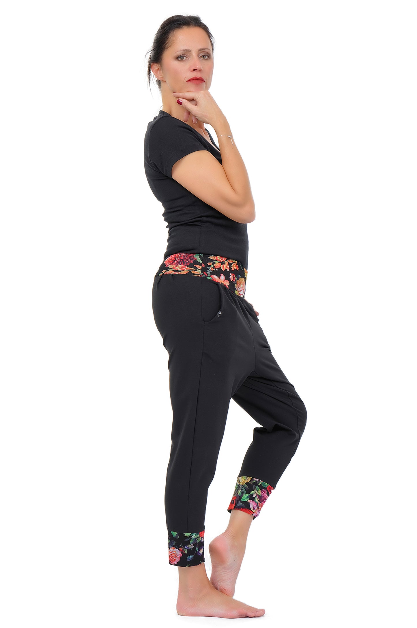 Yoga Hose ¾ schwarz mystic rose