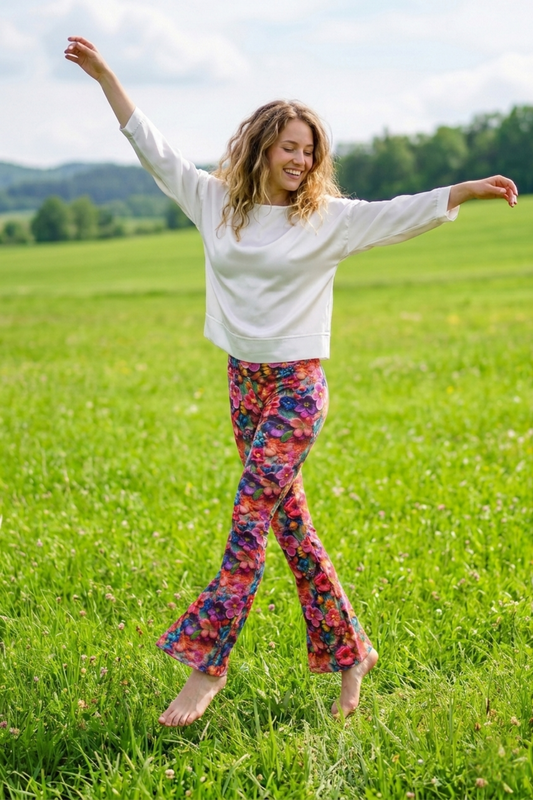 Flare Schlag Leggings Blossom Wonderland