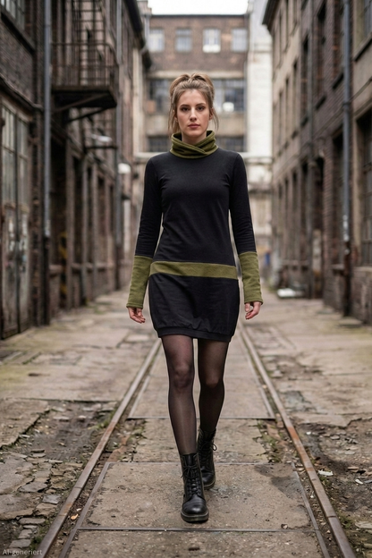 Winterkleid Fleece Kragen grün