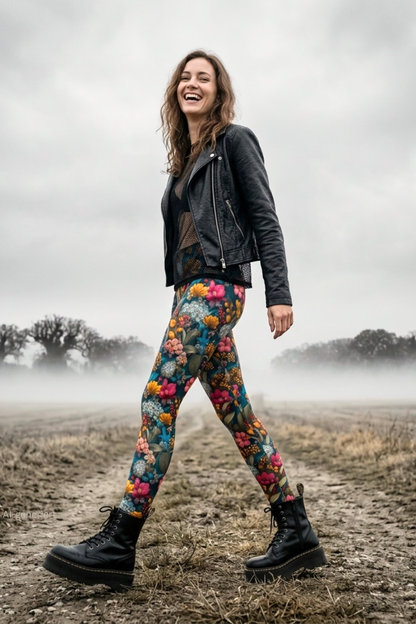Winter Leggings Blumenmeer