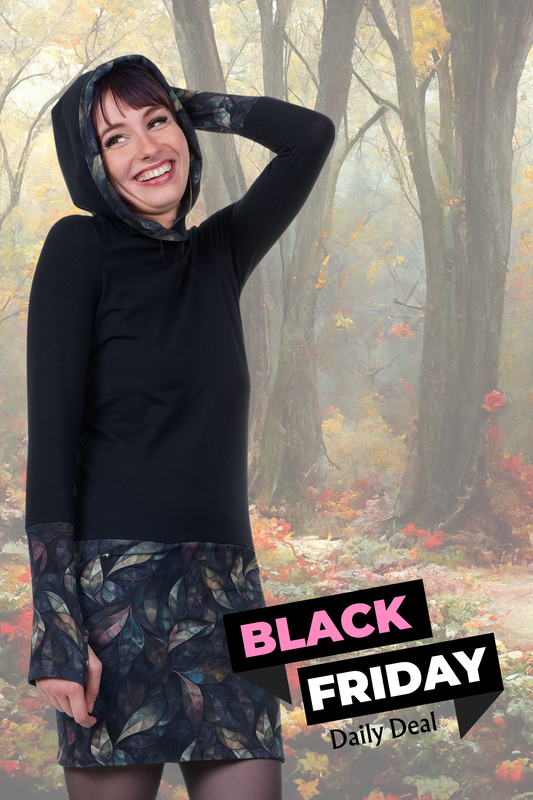 Hoodiekleid Winterzauber schwarz Black Diamond