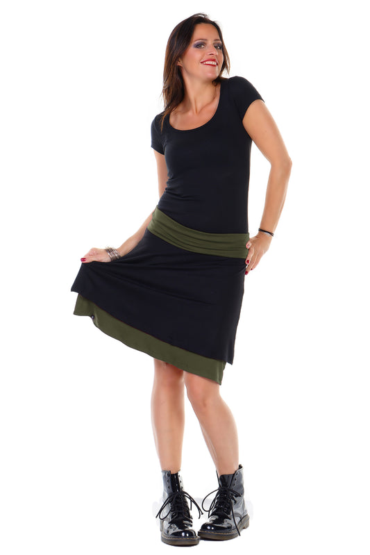 Double skirt black olive