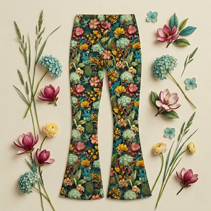 Leggings flare champ de fleurs