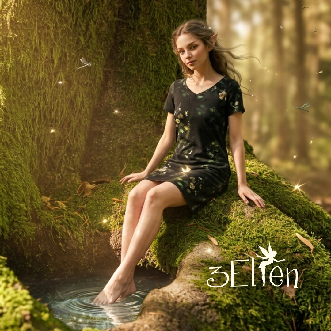 Jersey Kleid Relaxed Dunkelelfen