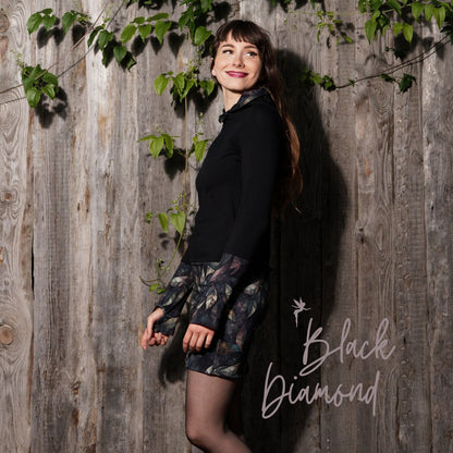 Hoodiekleid Winterzauber schwarz Black Diamond