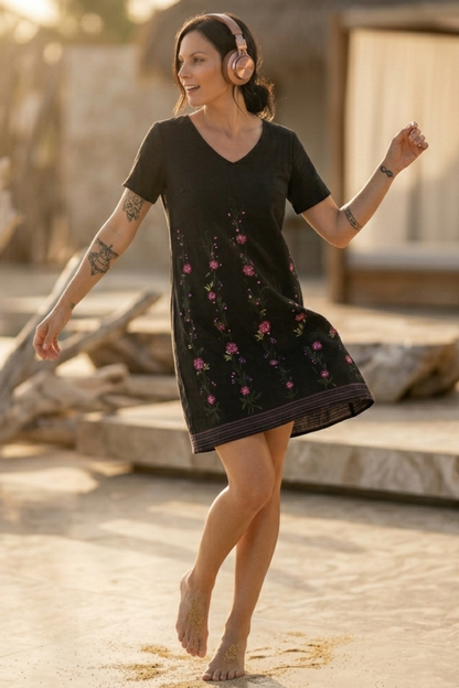 Webkleid Sommertraum Blütenranke