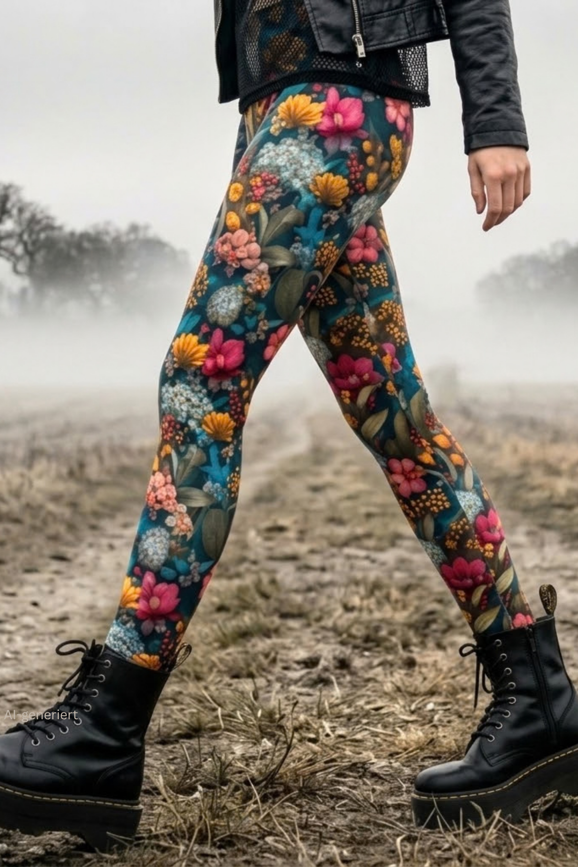 Winter Leggings Blumenmeer