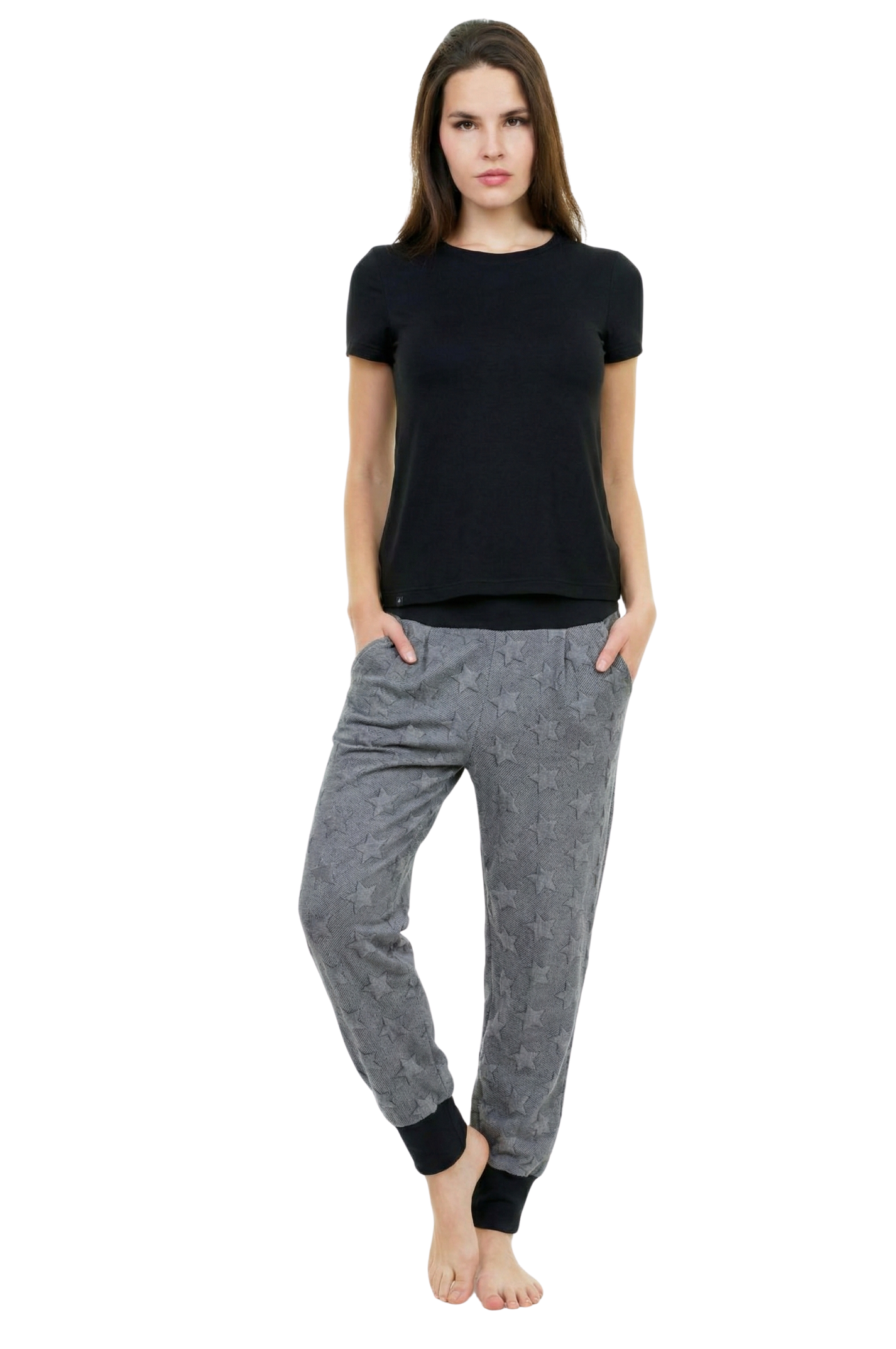 Sale Größe M Yoga Star grau Sterne (Waschmuster)