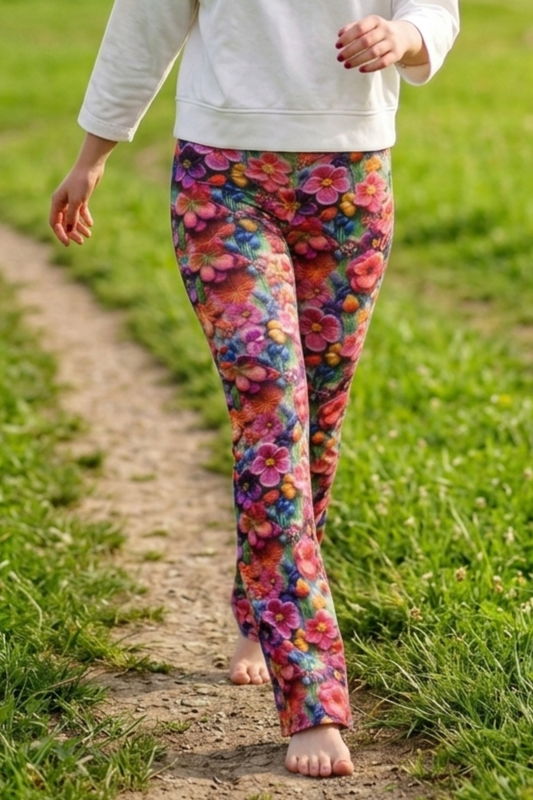 Flare Schlag Leggings Blossom Wonderland
