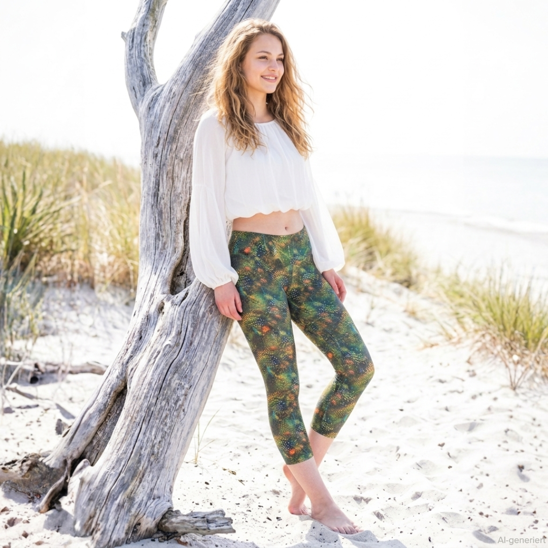 Capri Leggins little peacock