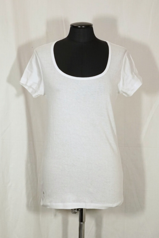 2. Hand Weiße T-shirt mit weiten Auschnitt XL