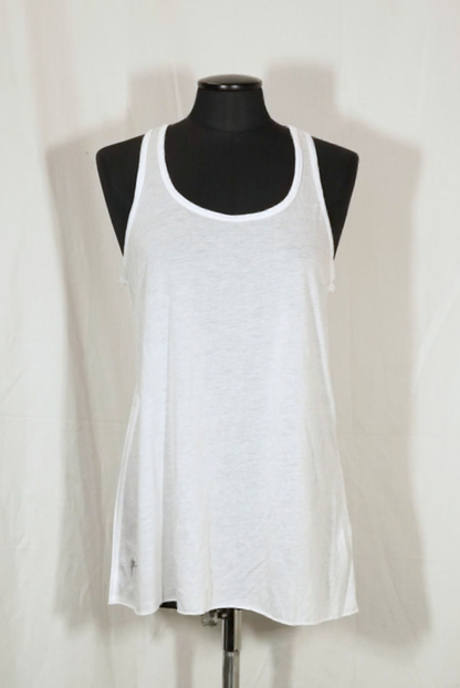 Weißes Tanktop – Second Hand Einzelstück, Größe L