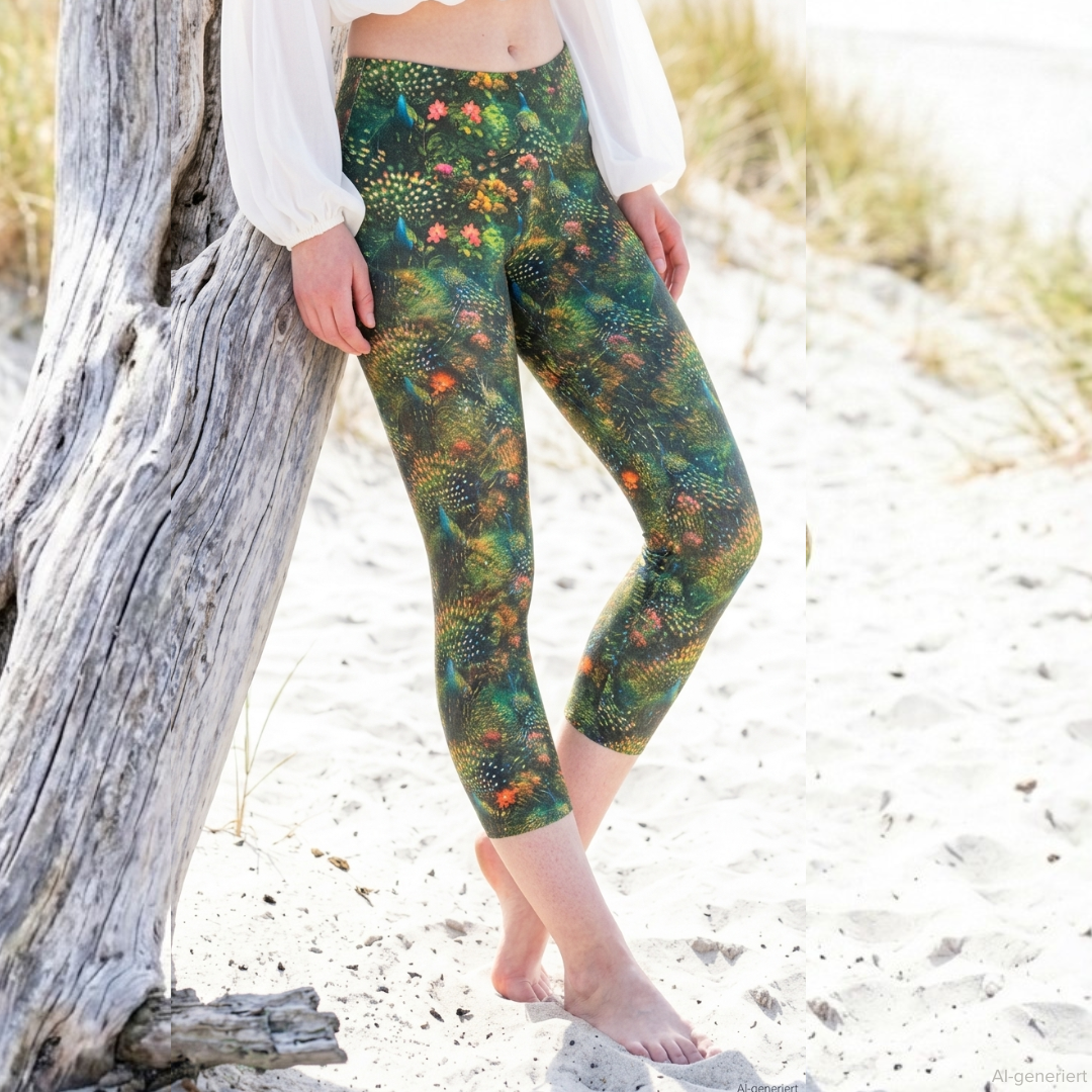 Capri Leggins little peacock
