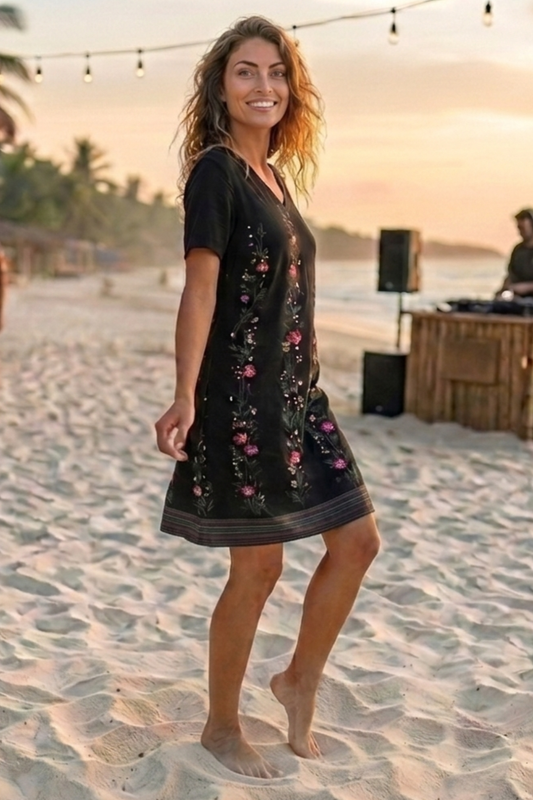 Webkleid Sommertraum Blütenranke