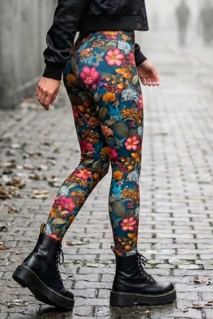 Winter Leggings Blumenmeer