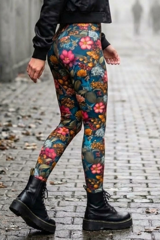 Winter Leggings Blumenmeer