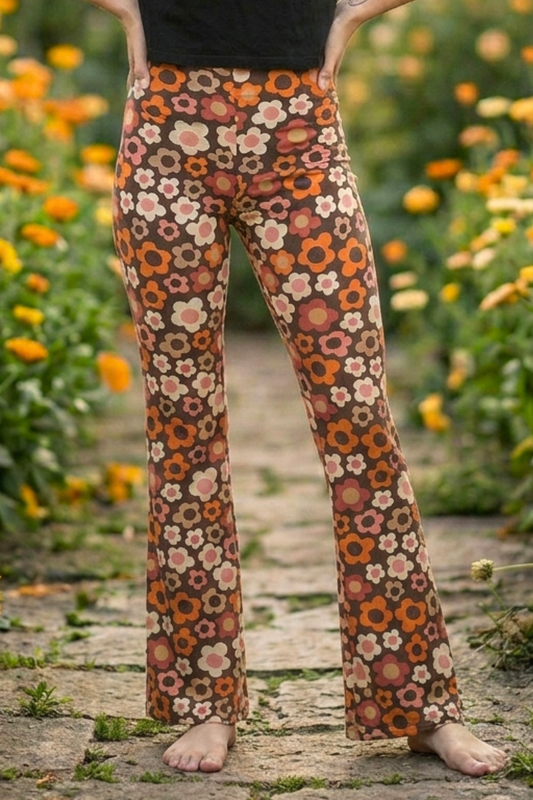 Flare Leggings retro flower