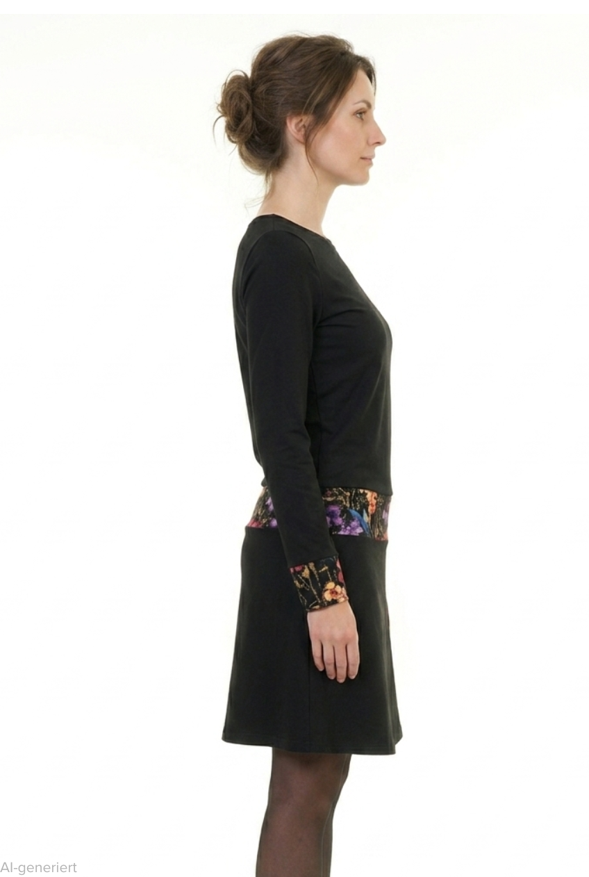 Tinka Kleid langarm schwarz Wildrose
