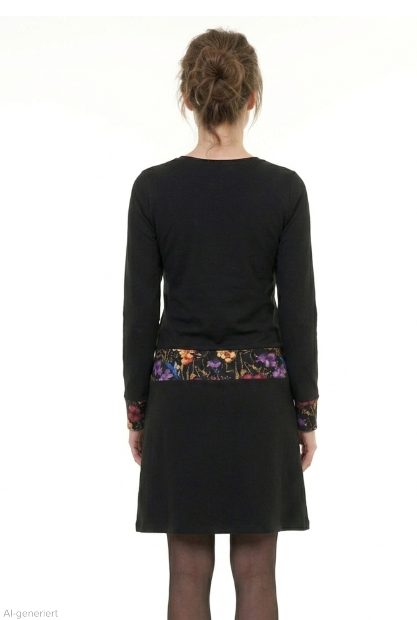 Tinka Kleid langarm schwarz Wildrose