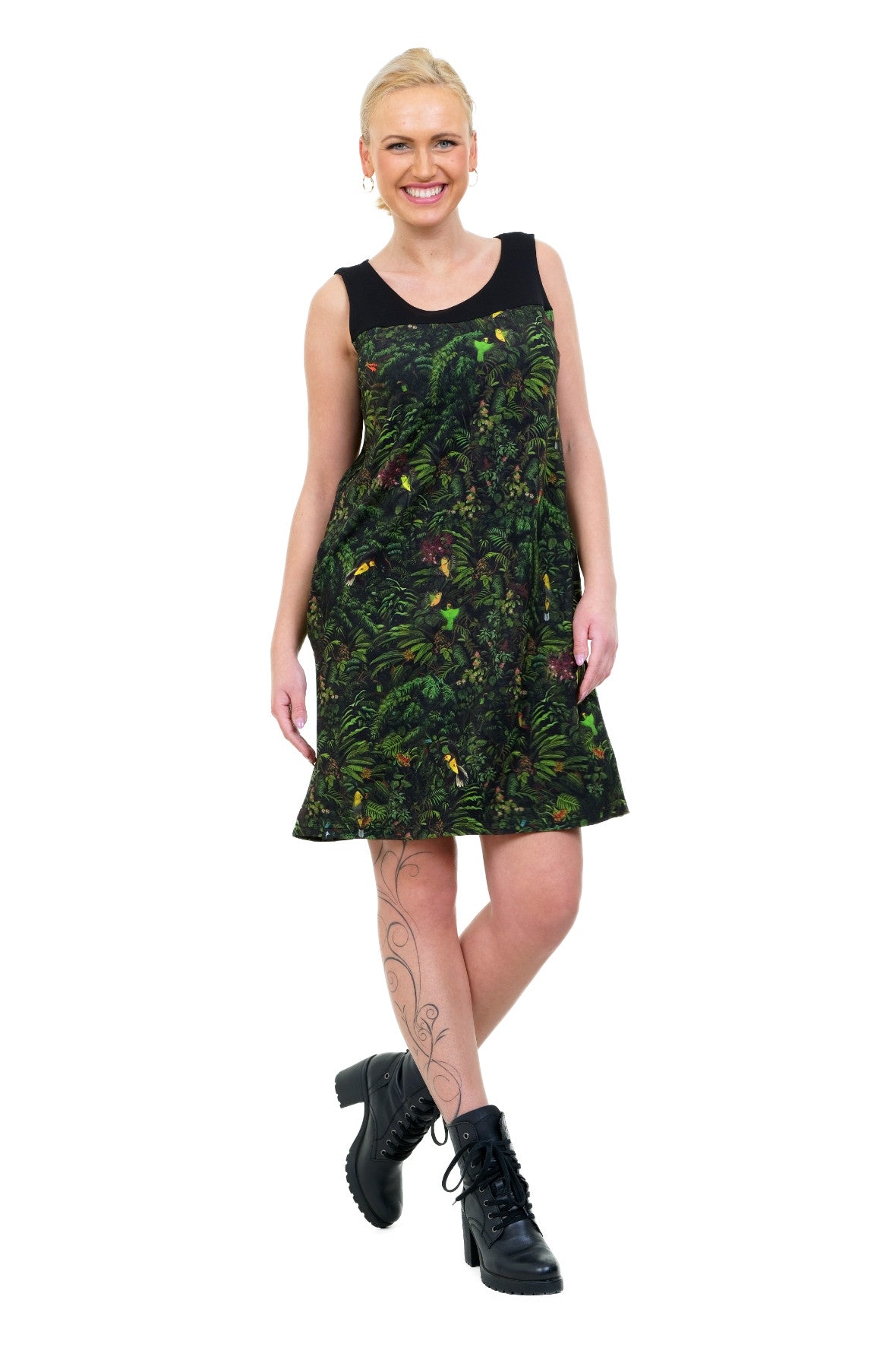 SALE Größe S Linien Kleid dschungel