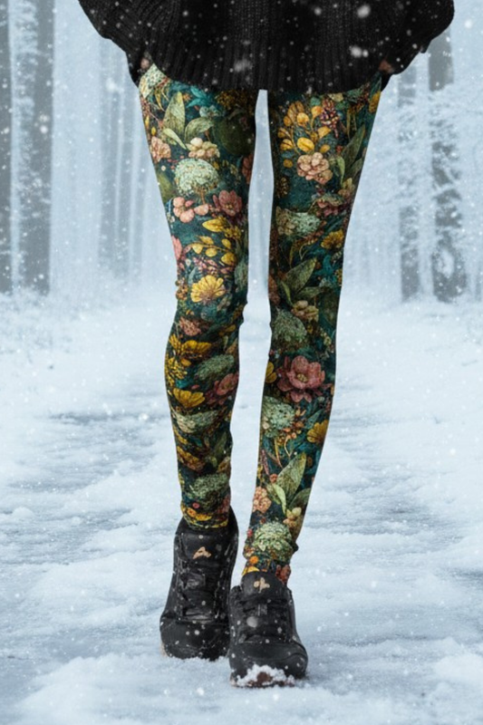 Winter Leggings Blumenmeer
