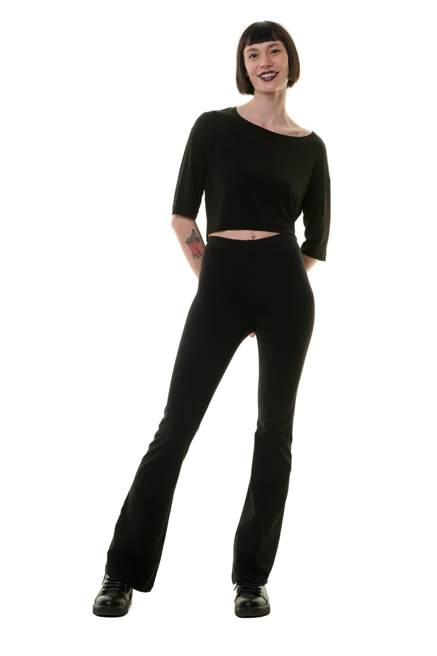 Flare Schlagleggings schwarz