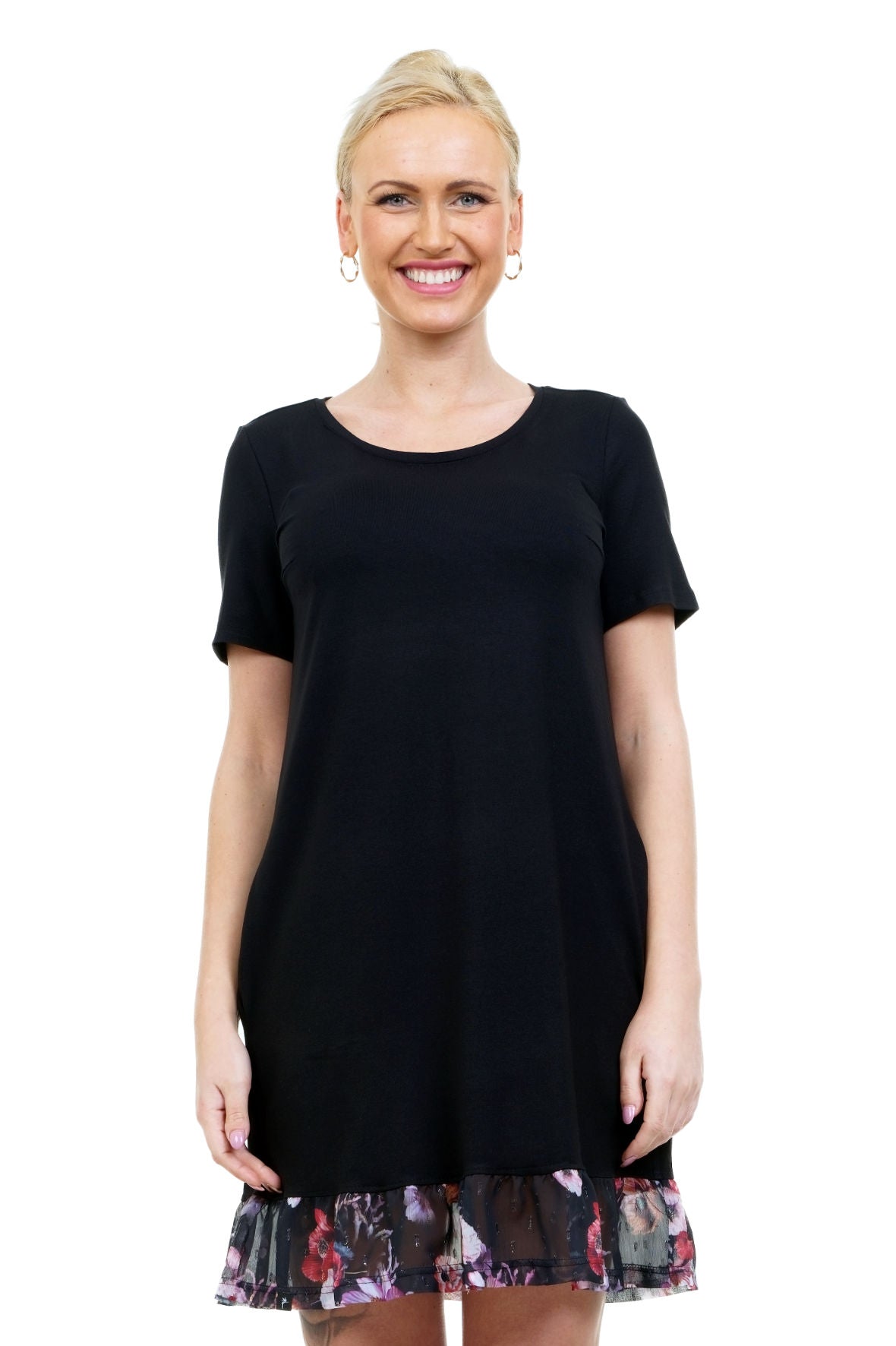 SALE Größe S Florali Kleid schwarz blütenhauch