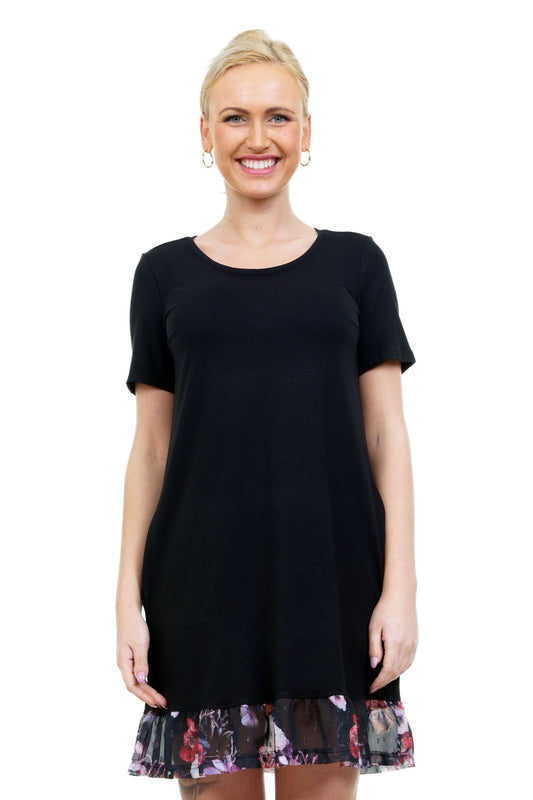 SALE Größe S Florali Kleid schwarz blütenhauch