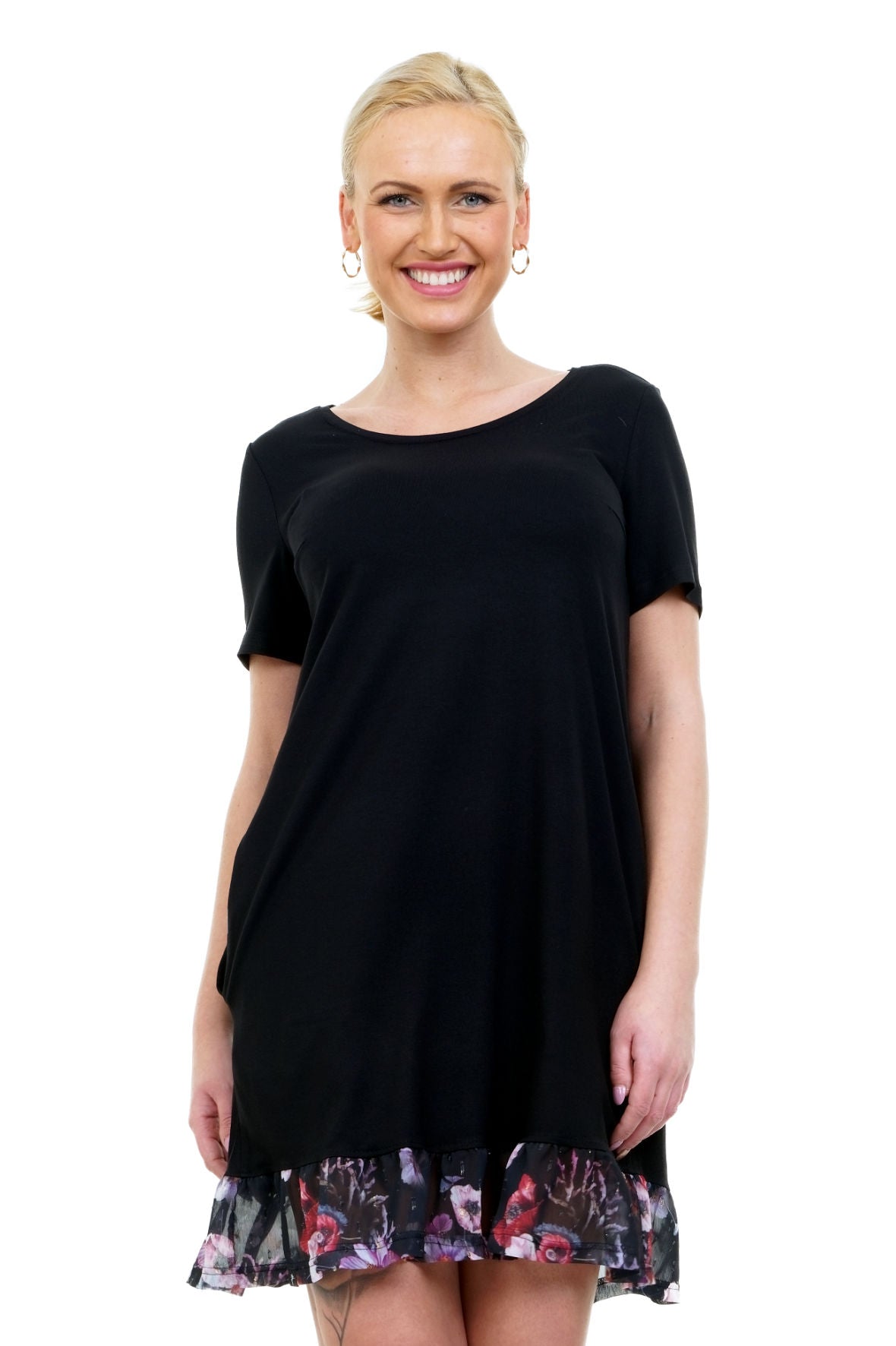 SALE Größe S Florali Kleid schwarz blütenhauch