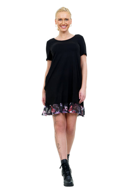 SALE Größe S Florali Kleid schwarz blütenhauch