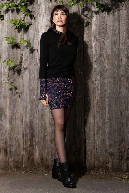 VENTE Taille XS Hoodiekeid magie d'hiver jungle noire