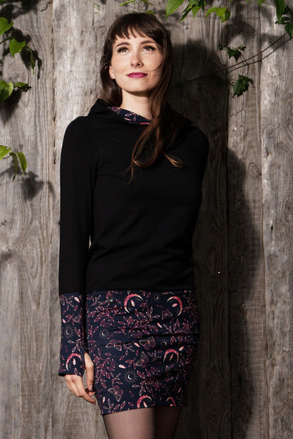 VENTE Taille XS Hoodiekeid magie d'hiver jungle noire