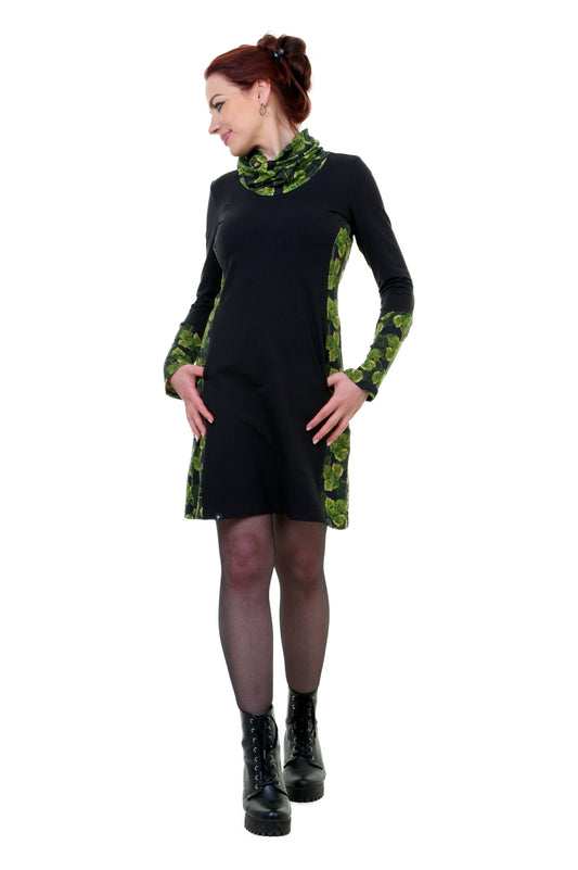 SALE Größe 3XL Herbstkönigin Kleid schwarz blattzauber