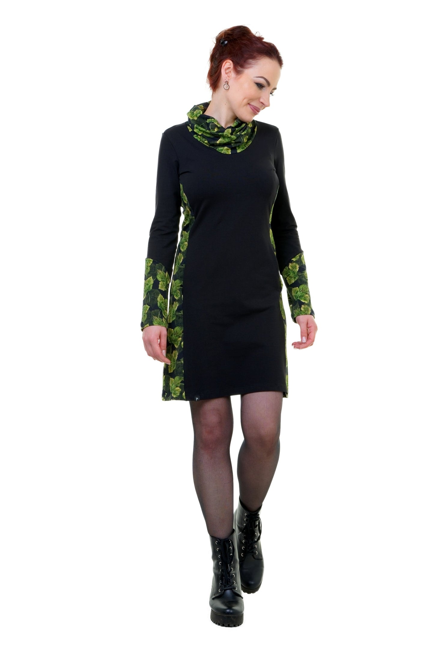 SALE Größe 3XL Herbstkönigin Kleid schwarz blattzauber