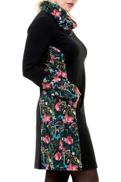 Herbstkönigin Kleid schwarz Dunkelbunt
