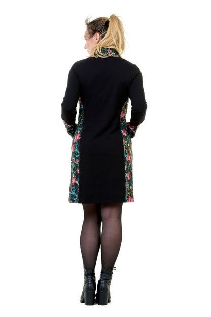 SALE Größe XL Herbstkönigin Kleid schwarz Dunkelbunt