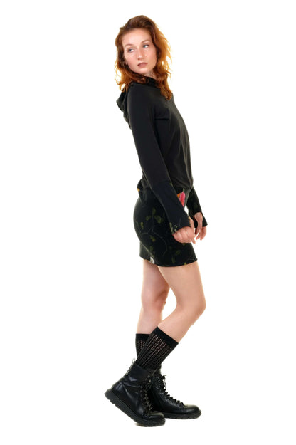 SALE Größe XS Hoodiekeid Winterzauber schwarz sun flowers