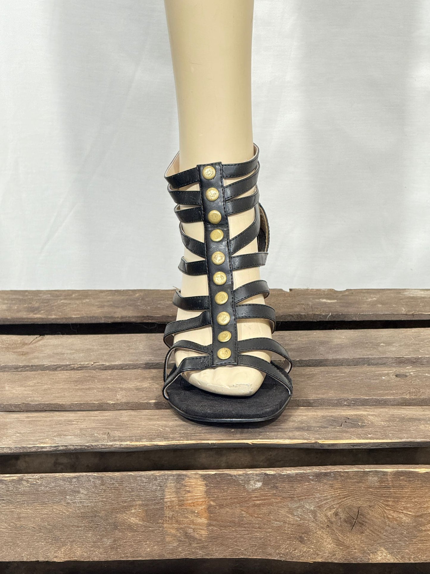 2. Hand Größe 41 Schwarze Leder HIghheels